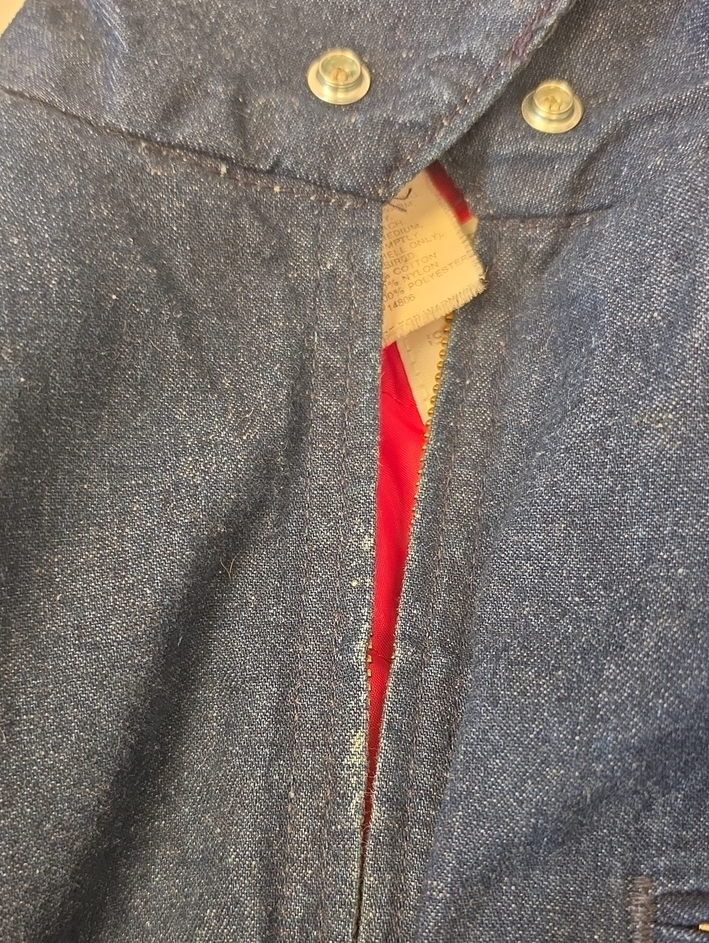 Vintage Carhartt Blue Denim 100% Cotton Detroit Jacket with Red Lining Size 40T - Picture 16 of 16